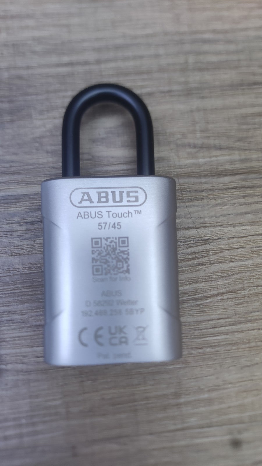 ABUS Touch 57/45 Fingerabdruck-Schloss schlüssellos, wetterfest, I38501