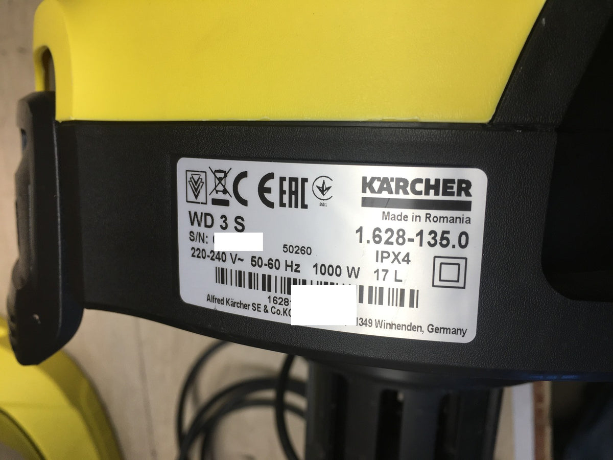 Kärcher 1.628-135.0 Nass-/Trockensauger WD 3 S, 1000W, 17L, I40841