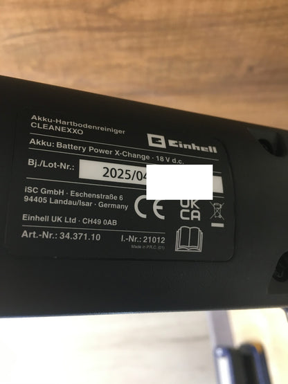 Einhell Akku-Hartbodenreiniger CLEANEXXO Solo, 18 V, 290 mm Bürstenwalze, I38576