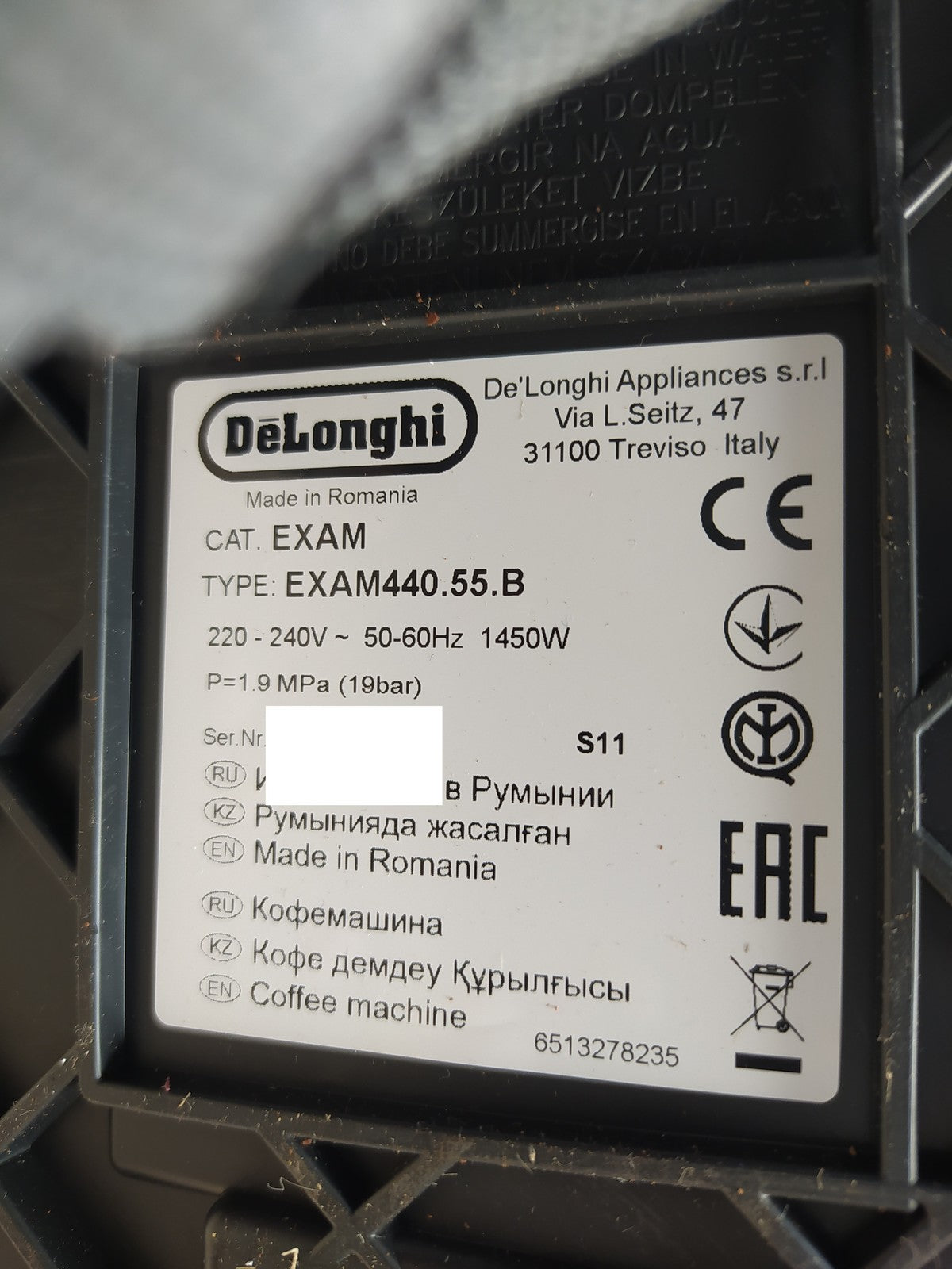 DELONGHI EXAM440.55.B Kaffeevollautomat Schwarz, I37369
