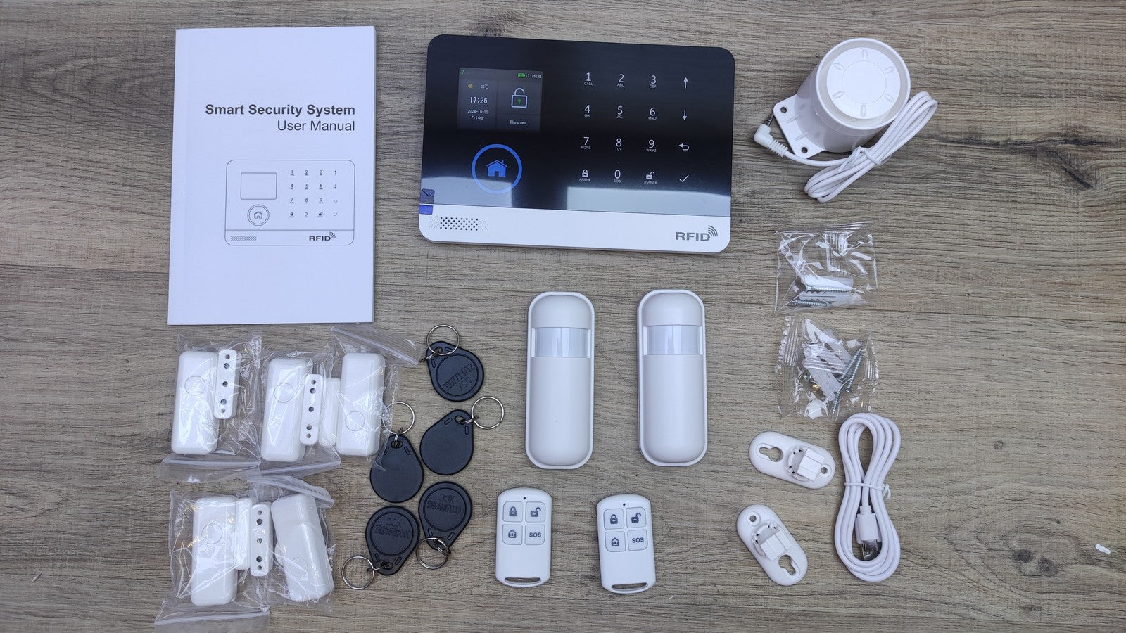 Swokely Drahtloses WiFi+GSM Sicherheit Alarmsystem, 2.4-Zoll, I34905