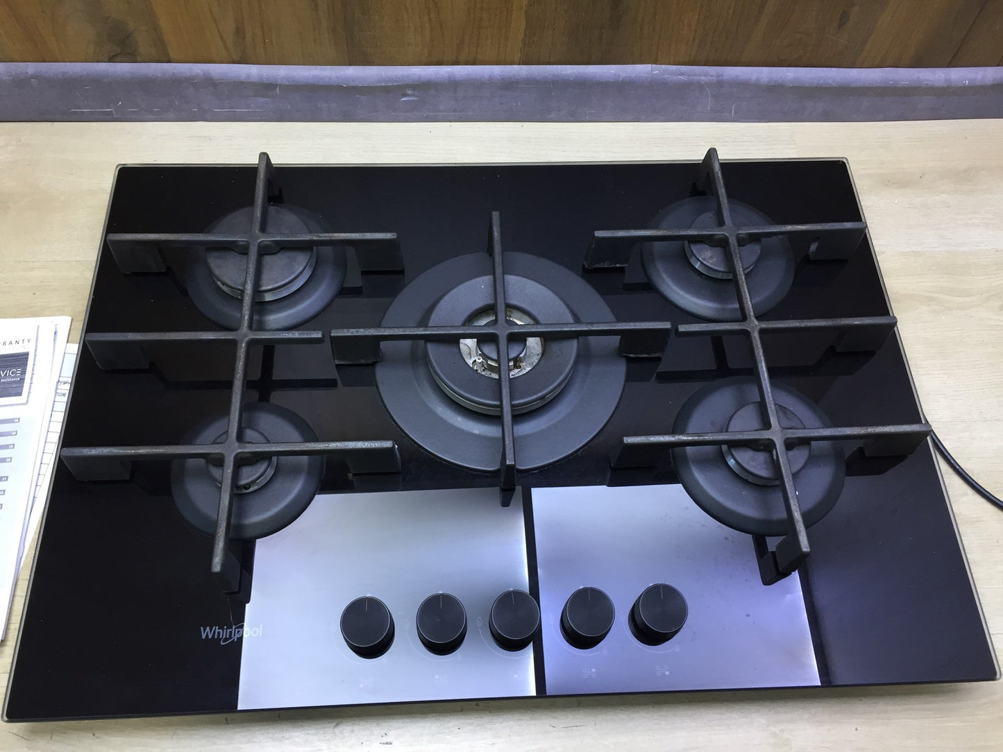 Whirlpool AKW 7523/NB Gas-Kochfeld, 5 Brenner, schwarz, I34130