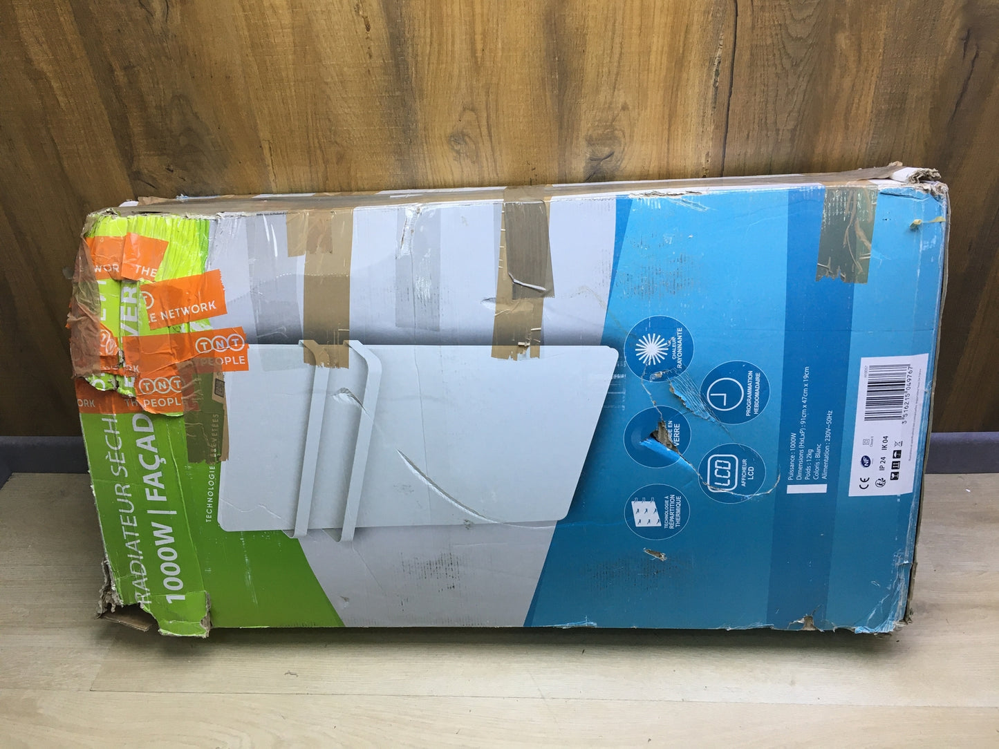 Carrera Handtuchheizkörper Heizgerät Glas LCD 1000 W weiß, I31488