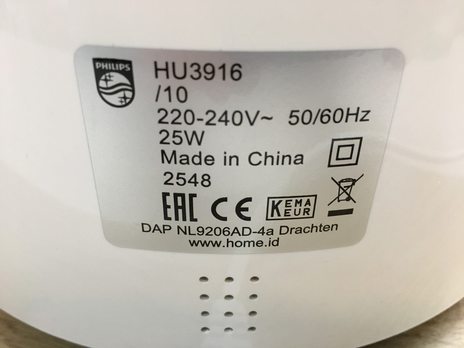 Philips Series 3000 Luftbefeuchter HU3916/10 für Räume bis 45 m², I39646