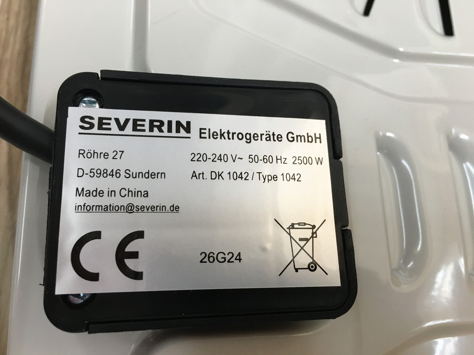 SEVERIN DK 1042 Elektro-Doppelkochplatte 2500W Kochfeld, I39586