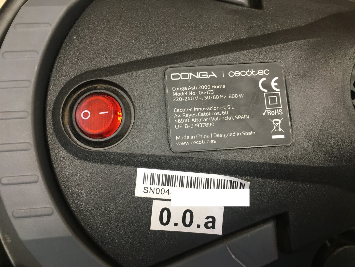 Cecotec 04473 Aschesauger Conga Ash 2000 Home, 10L, 800W, I39441