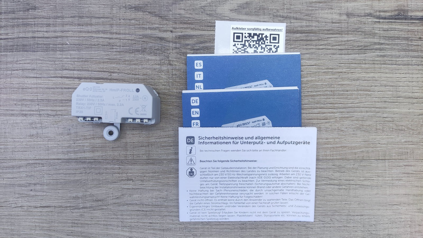 Homematic HmIP-FROLL Steueraktor Unterputz Rolllädensteuerung 151347A0, I37596