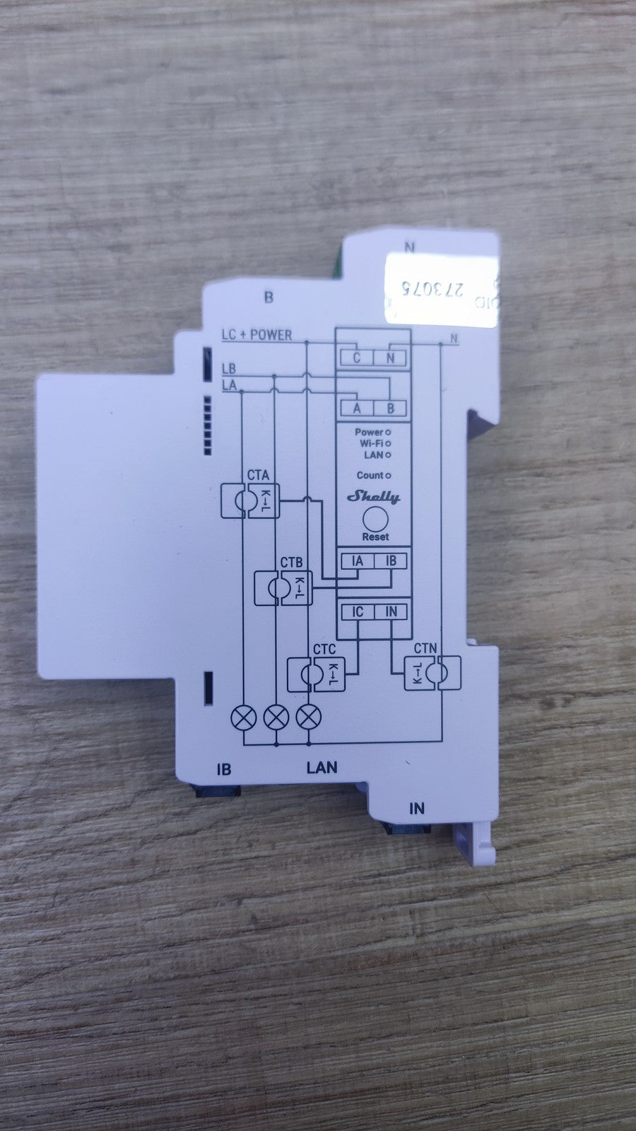 SHELLY Pro 3EM WLAN-Stromzähler, 3x120A Klemmen, I38024