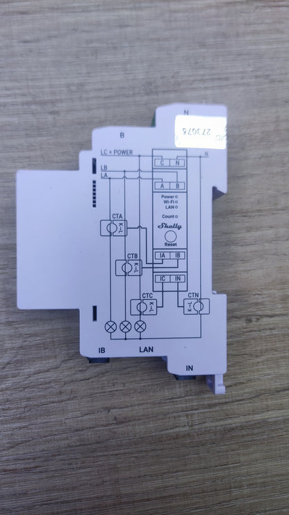 SHELLY Pro 3EM WLAN-Stromzähler, 3x120A Klemmen, I38024