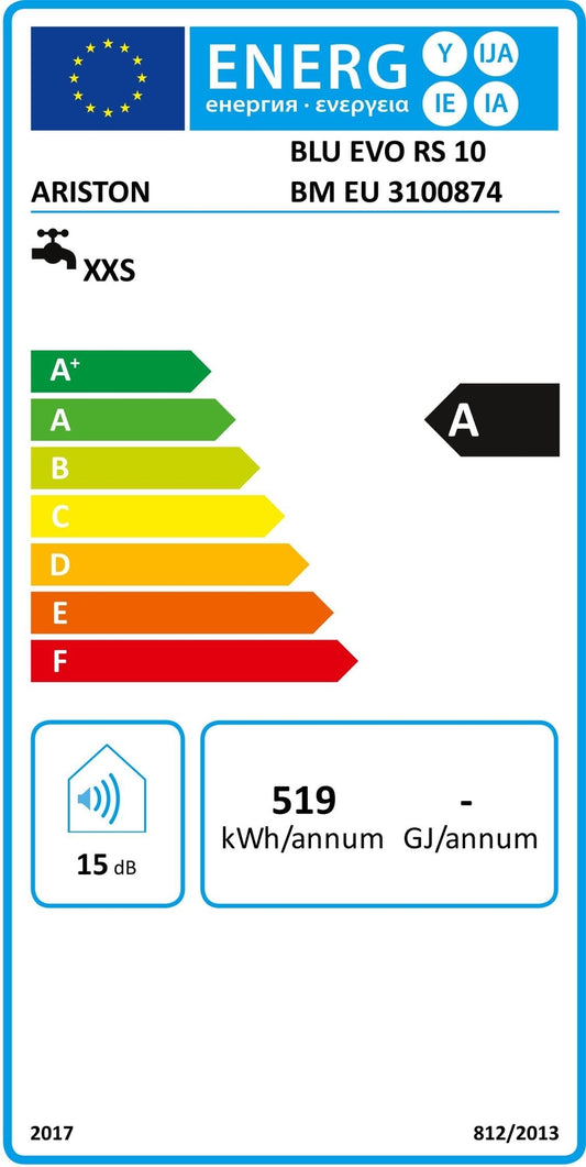 Ariston Blu Evo RS 10 BM EU Wassererwärmer 3100874, 10L, EEK:A, I31800