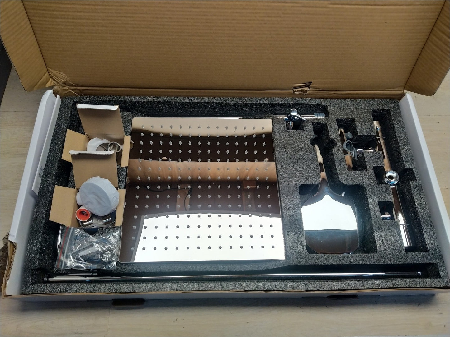Auralum AU06010 Duschset mit Thermostat, 30x30 cm 5 Strahlarten Edelstahl I36839