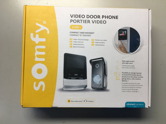 Somfy 1870535 V100+ Video Gegensprechanlage, 4,3 Zoll Monitor Nachtsicht, I14915