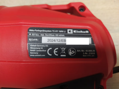 Einhell Akku-Farbsprühsystem TC-SY 18/60 Li Solo, I38487