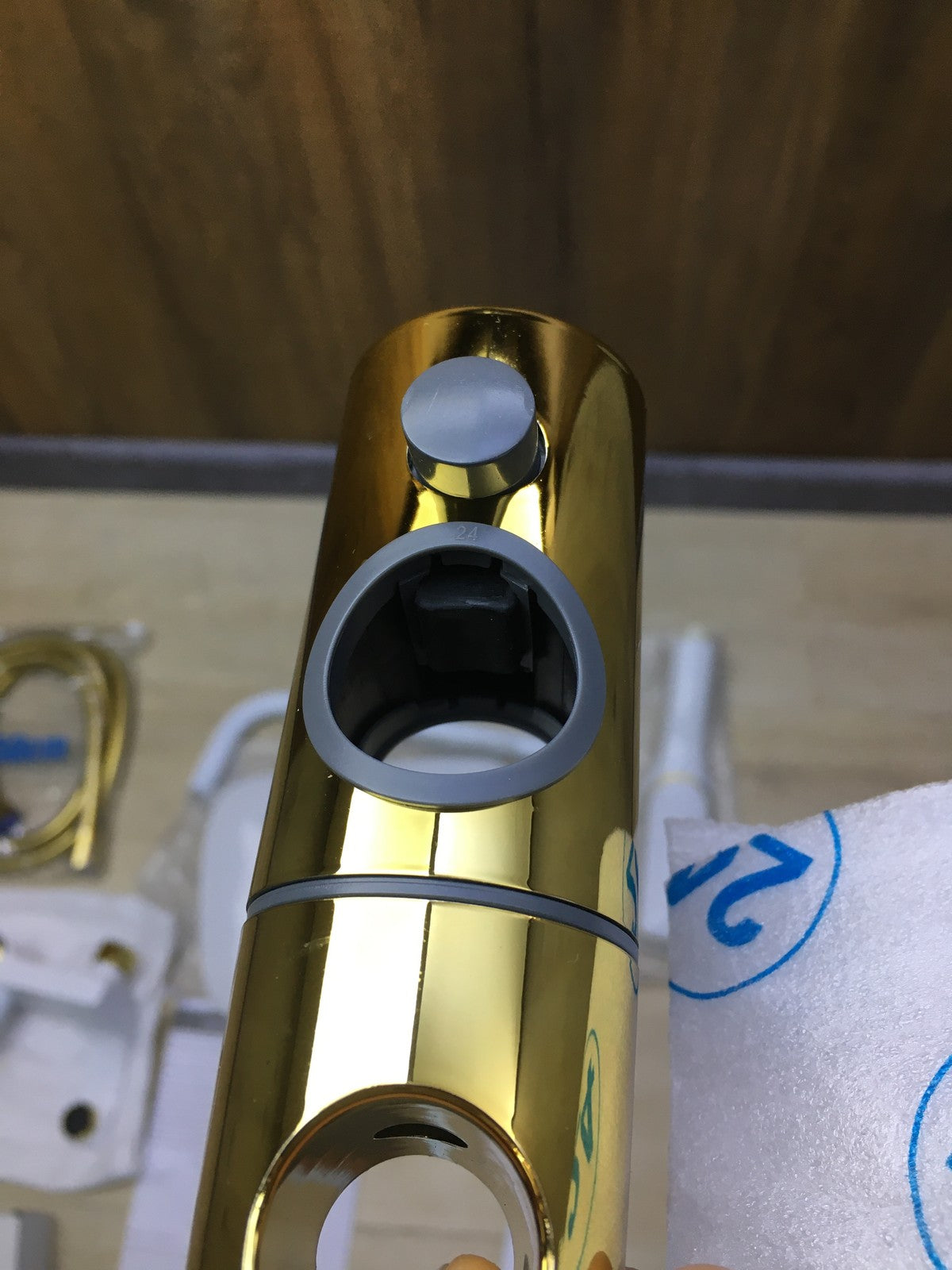 QJUZO Duschset mit Thermostat, Regendusche, golden-weiß, I35101