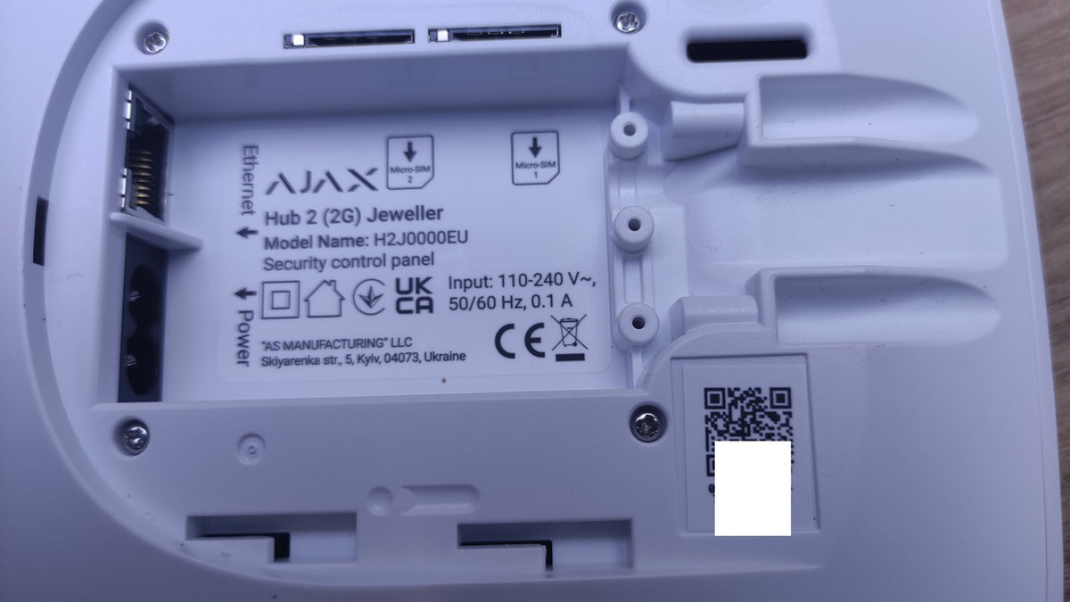 AJAX Hub 2 (2G) Alarmzentrale 38239.40.WH1 drahtlos weiß, I40875