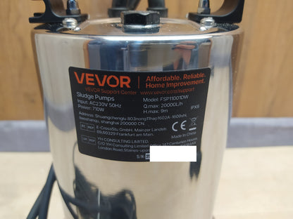 VEVOR FSP11001DW Schmutzwasserpumpe 710W, 20000l/h, I37408