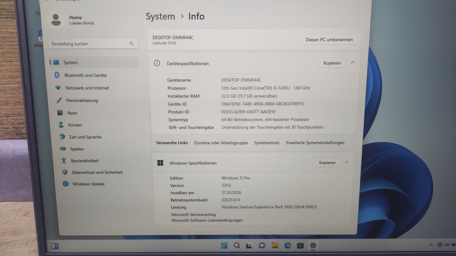 Dell Latitude 5530 Notebook 15.6" Touch FHD i5-1245U 32GB 512GB Thunderbolt LTE