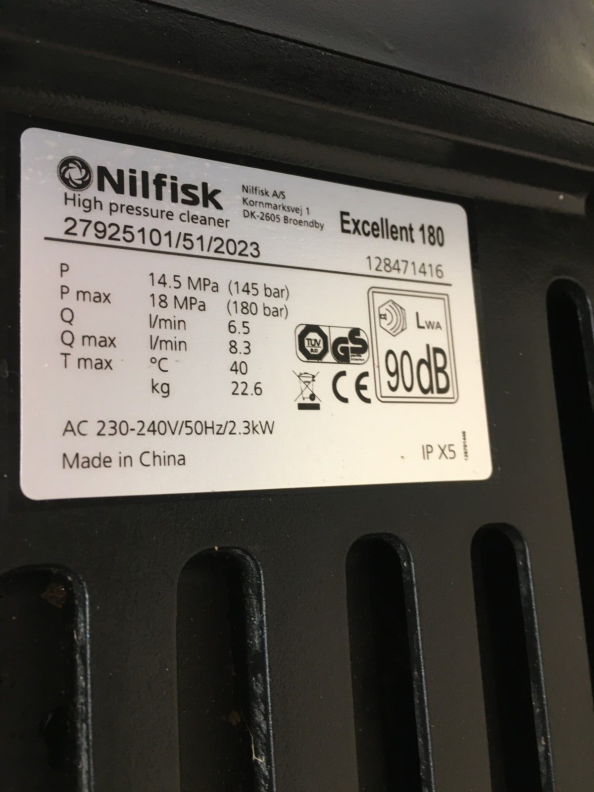 Nilfisk Hochdruckreiniger Excellent 180 (128471416), I40911