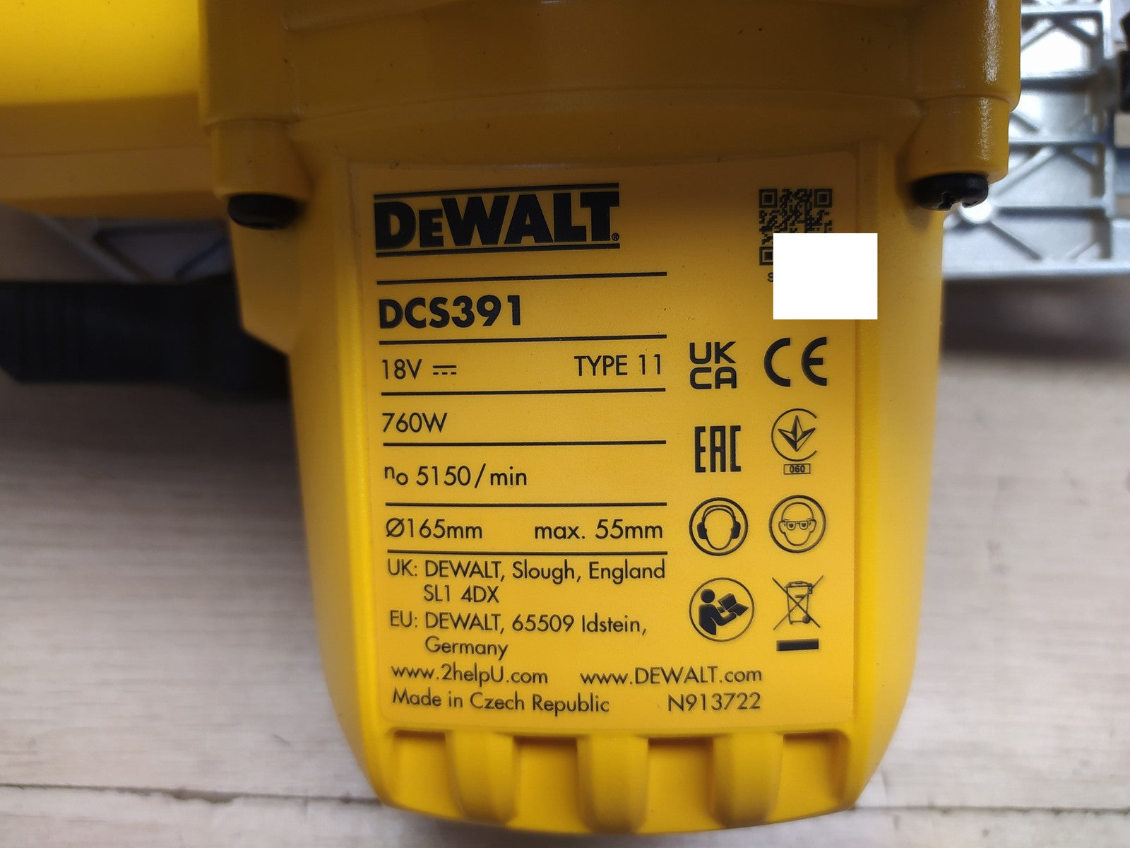 Dewalt DCS391 Akku-Handkreissäge Solo, 165 mm, 18V, I38641