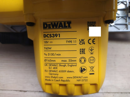 Dewalt DCS391 Akku-Handkreissäge Solo, 165 mm, 18V, I38641
