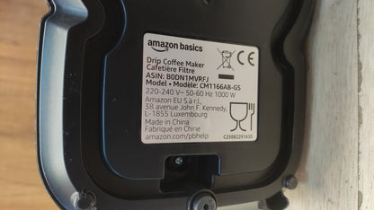 Amazon Basics CM1166AB-GS Filterkaffeemaschine, 1,25L Glaskaraffe, I39703