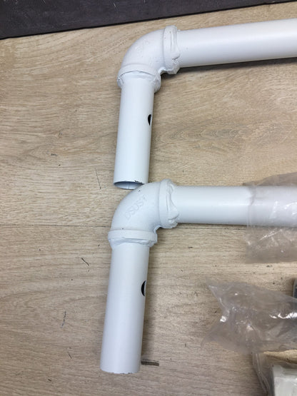 SONGMICS HSR060W01 Kleiderständer, mit 2 Kleiderstangen, Rollen, I36975