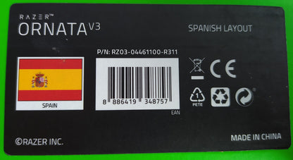 Razer Ornata V3 Gaming-Tastatur mit niedrigem Profil,  ES-Design, I36700
