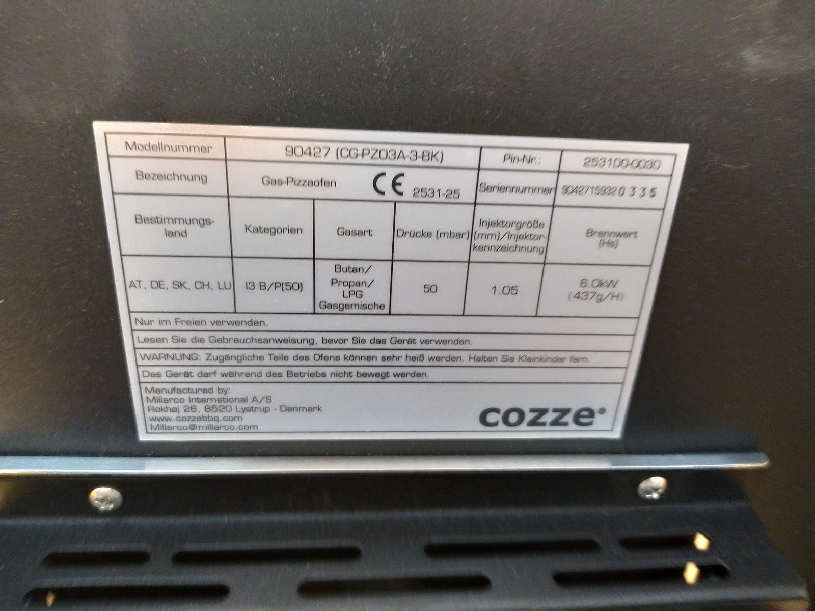 cozze 17" Pizzaofen mit rotierendem Pizzastein ‎90427, 6,0 kW Gasofen I38984