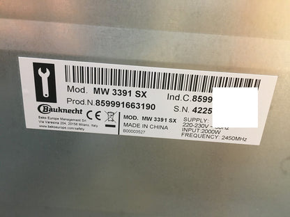 Bauknecht MW 3391 SX 5 in 1-Multifunktionsmikrowelle, 1000 W, 33 L, I38896