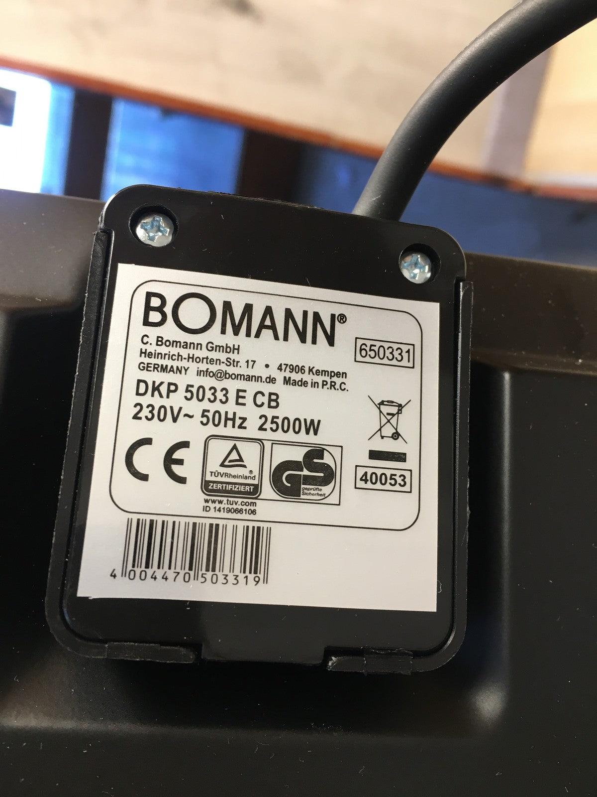 Bomann Edelstahl-Doppelkochplatte DKP 5033 E CB, 2500W, I36407