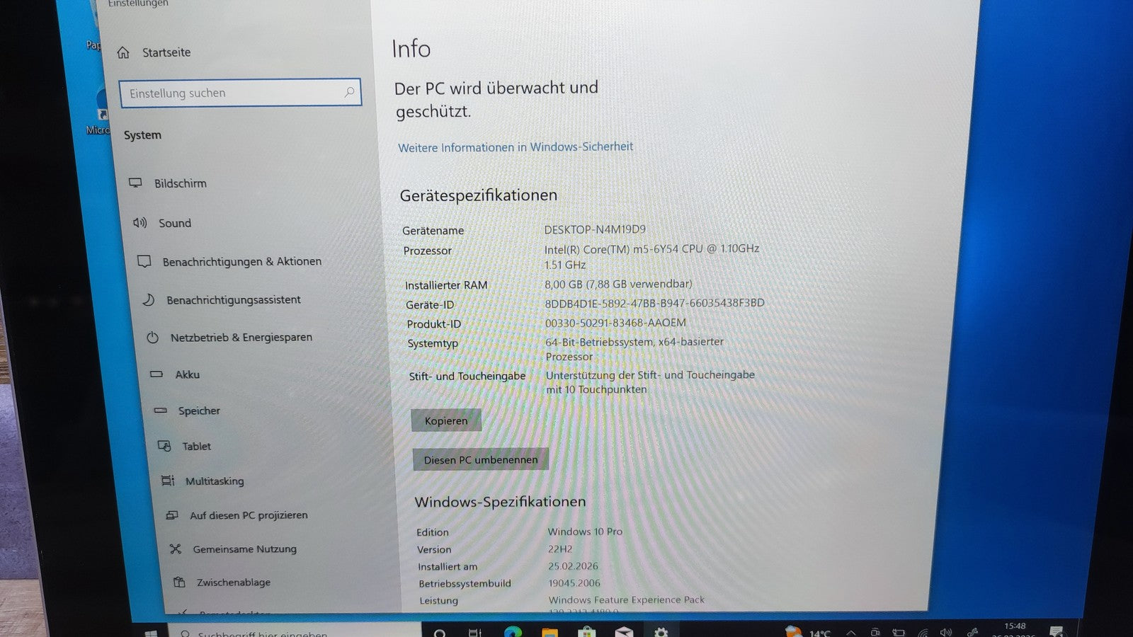 HP Elite x2 1012 G1 Tablet Touch 12" FHD 1920x1280 Intel M5-6Y54 8GB 256GB WiFi