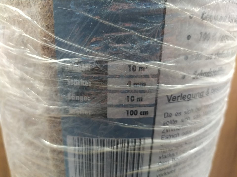 TRECOR Trittschalldämmung Rollenkork, Stärke 4 mm, 10 m² Rolle, I36827