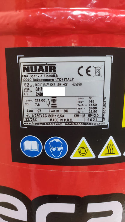 Mecafer 425090 Mobiler Kompressor 50 L 2 kW 10 bar, I38031