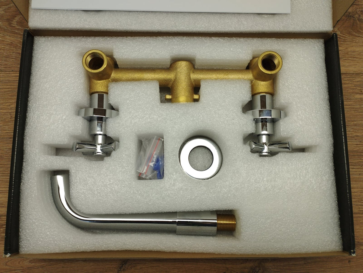 SUMERAIN SE1386CI Waschtischarmatur Chrom, Wasserhahn, Wandmontage