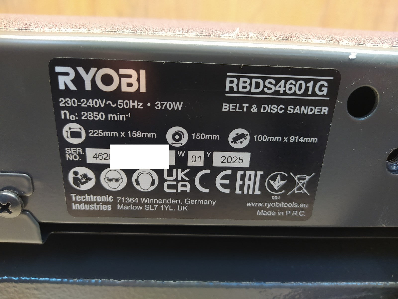 Ryobi RBDS4601G Bandschleifer Tellerschleifer 370W 5133002858, I37592