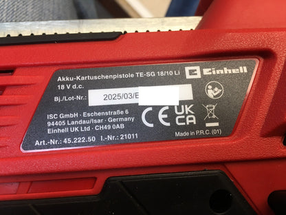 Einhell Akku-Kartuschenpistole TE-SG 18/10 Li-Solo, I38101