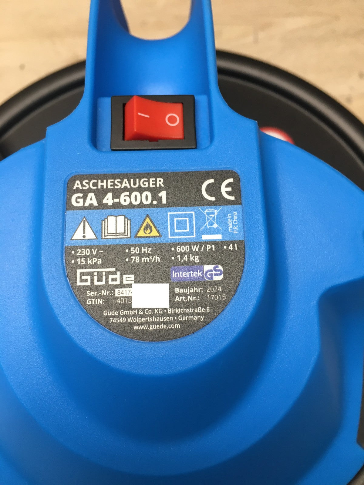 Güde 17015 Aschesauger GA 4-600.1, 600 W, I37902