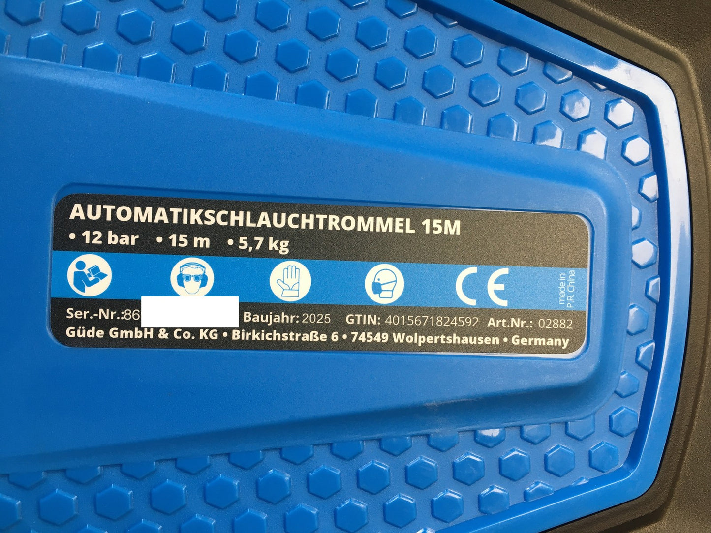 Güde Druckluft-Wandschlauchaufroller 15m (02882), I38223