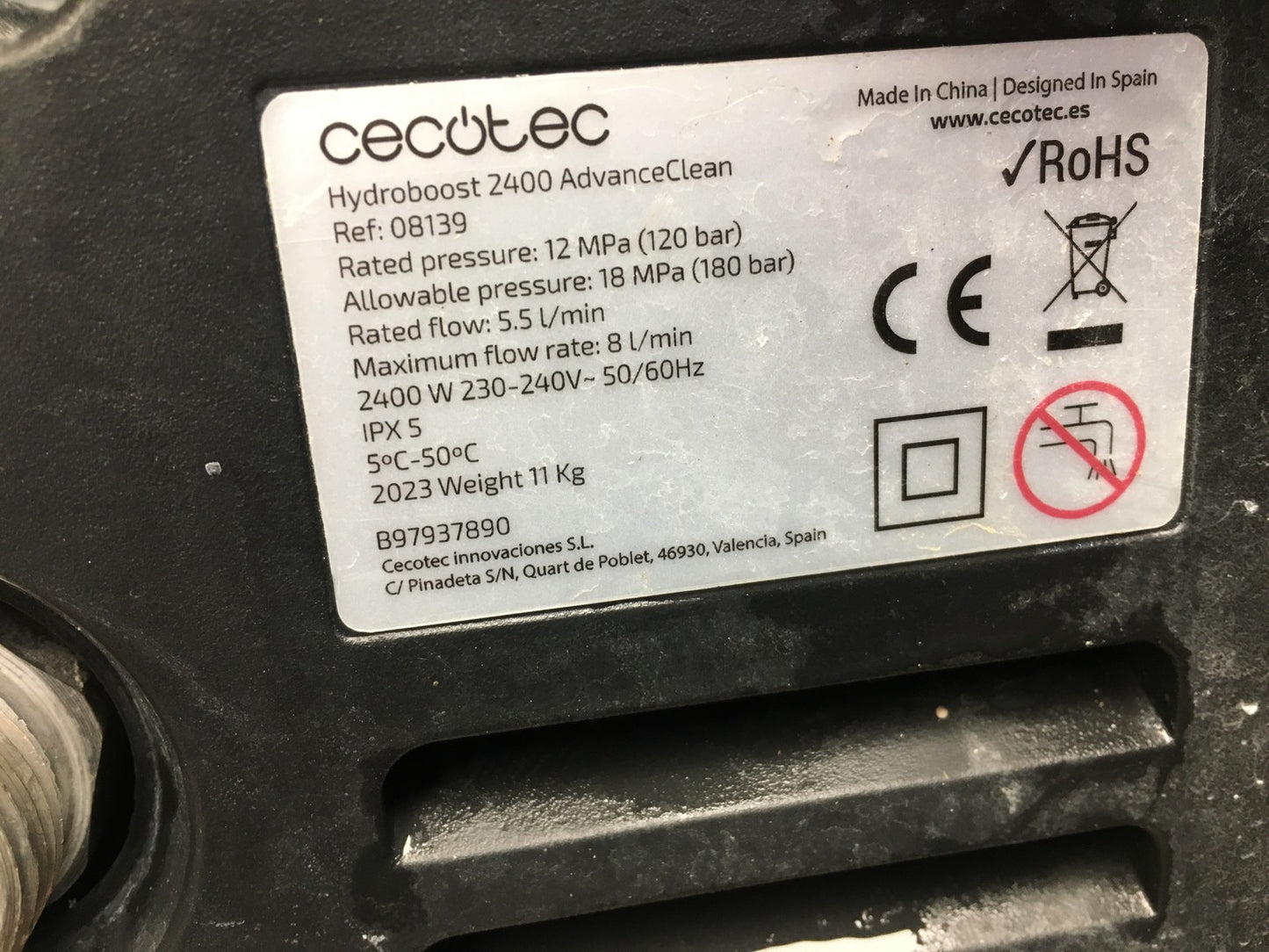 Cecotec 08139 Hochdruckreiniger HydroBoost 2400 AdvanceClean, 2400 W, I38619