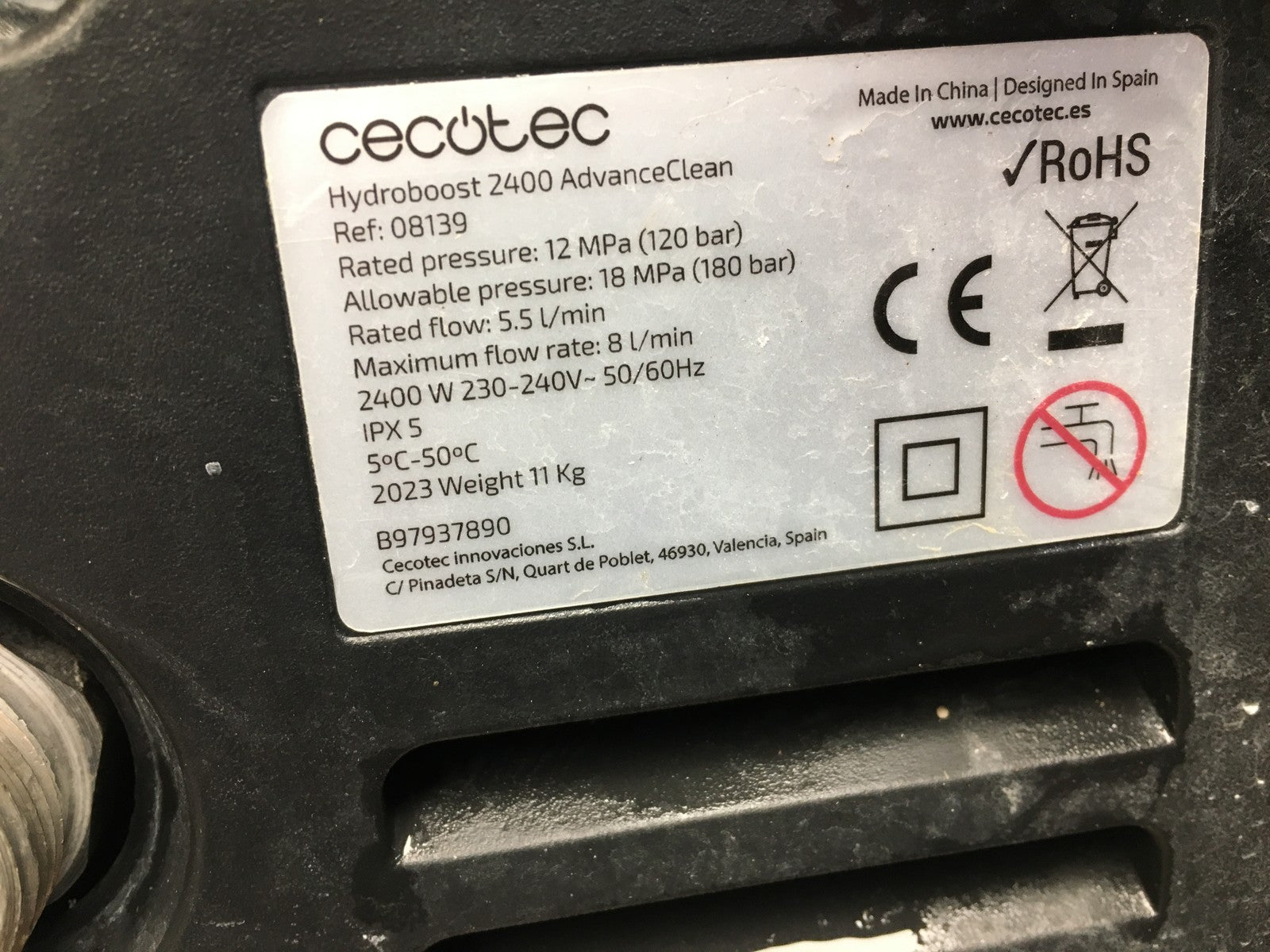 Cecotec 08139 Hochdruckreiniger HydroBoost 2400 AdvanceClean, 2400 W, I38619