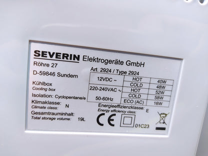 SEVERIN KB 2924 Elektrische Kühlbox (19 L) mit Kühl-/Warmhaltefunktion, I38760