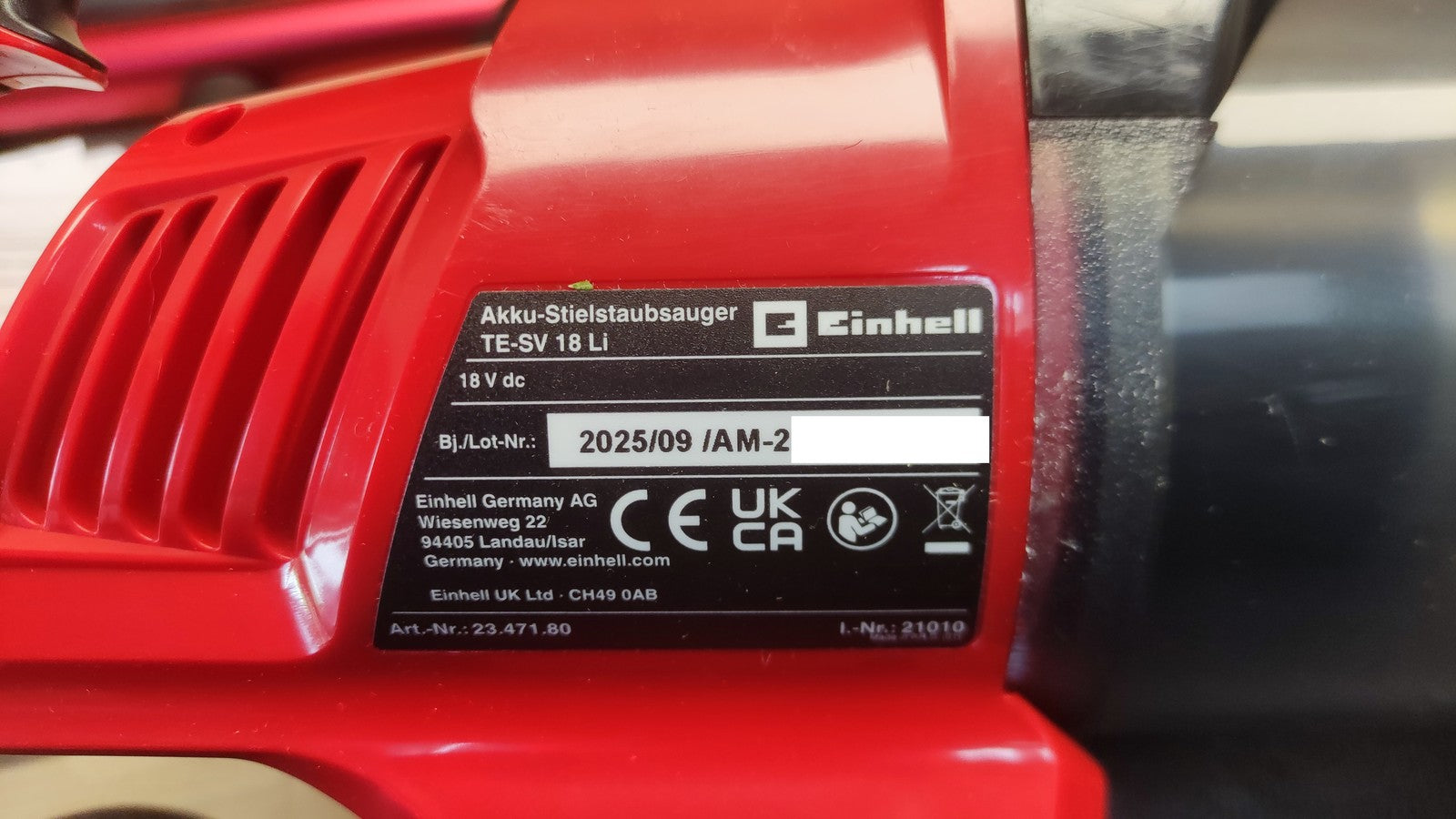 Einhell Akku-Stielstaubsauger TE-SV 18 Li Solo, 18V, I38263