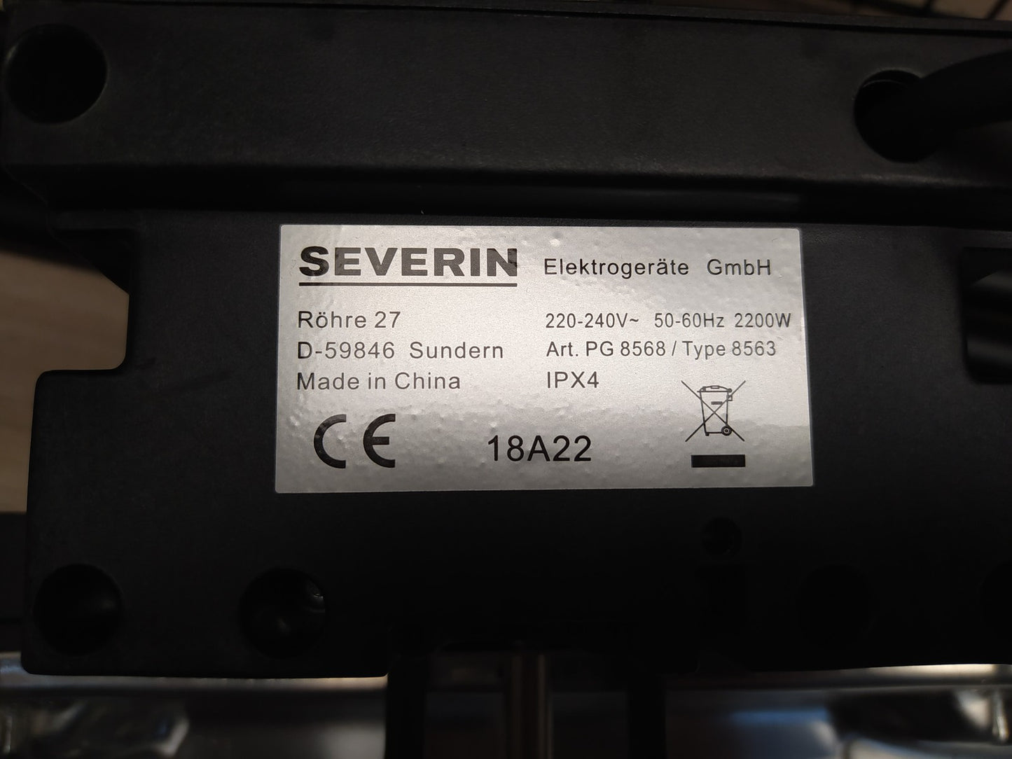 SEVERIN PG 8568 Standgrill mit Standuntergestell, I38944