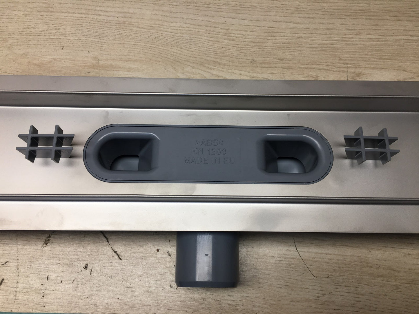 VOGI Duschrinne 100 cm Edelstahl Komplettset Weißes Glas, I36866