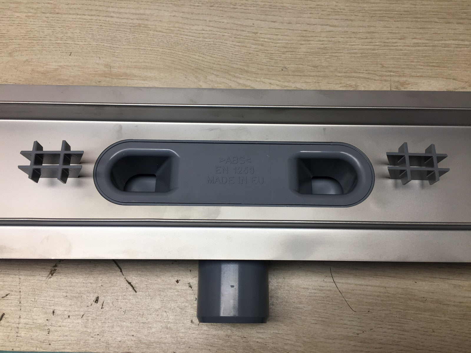 VOGI Duschrinne 100 cm Edelstahl Komplettset Weißes Glas, I36866
