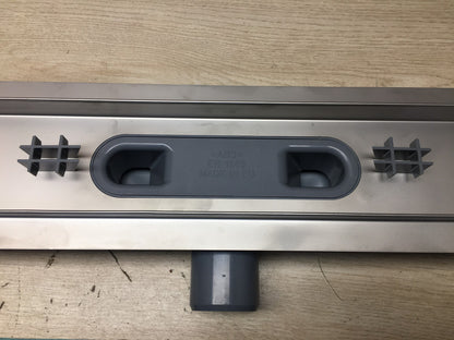 VOGI Duschrinne 100 cm Edelstahl Komplettset Weißes Glas, I36866