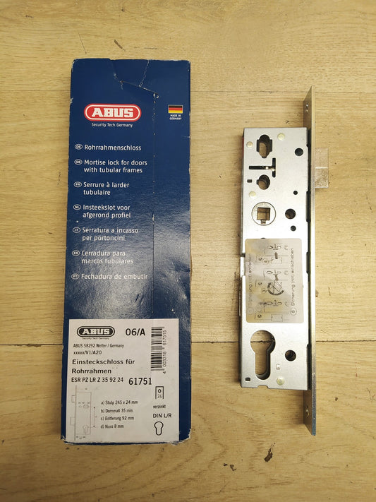 ABUS Einsteckschloss für Rohrrahmentür ESR PZ 61751, Silber, I37022