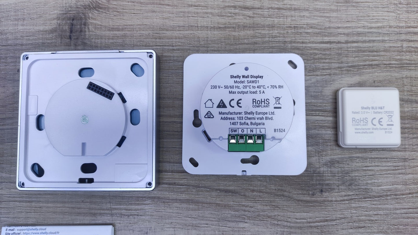 Shelly Wall Display Weiß + Blu H&T Sensor, WLAN-Smart-Home, I37245