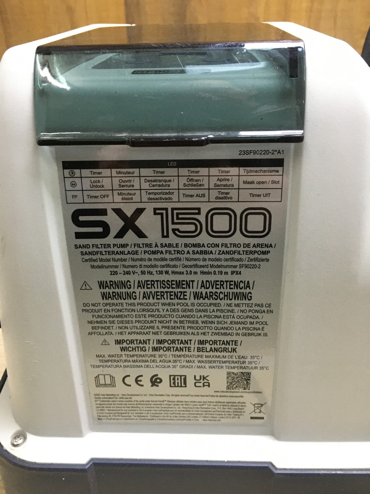 Intex Krystal Clear SX1500 Sandfilteranlage (26644FR), 4m3/h, I35272