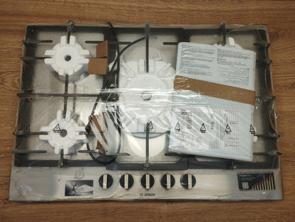 Bosch Gaskochfeld PCQ7A5B90 Series 6, Gas Hob, 75 cm, Edelstahl, I39438